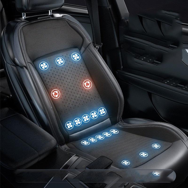12V/24V Summer Cool Massage Cushion with Fan Blowing Cool Ventilation for Car Seat