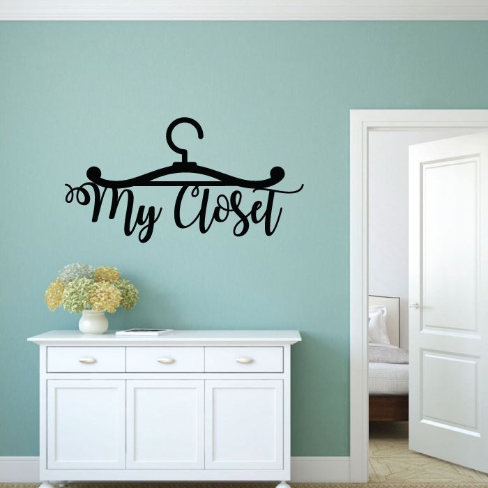 Closet Vinyl Wall Art Sticker Decal - Customizable Closet Sign Wall Decor