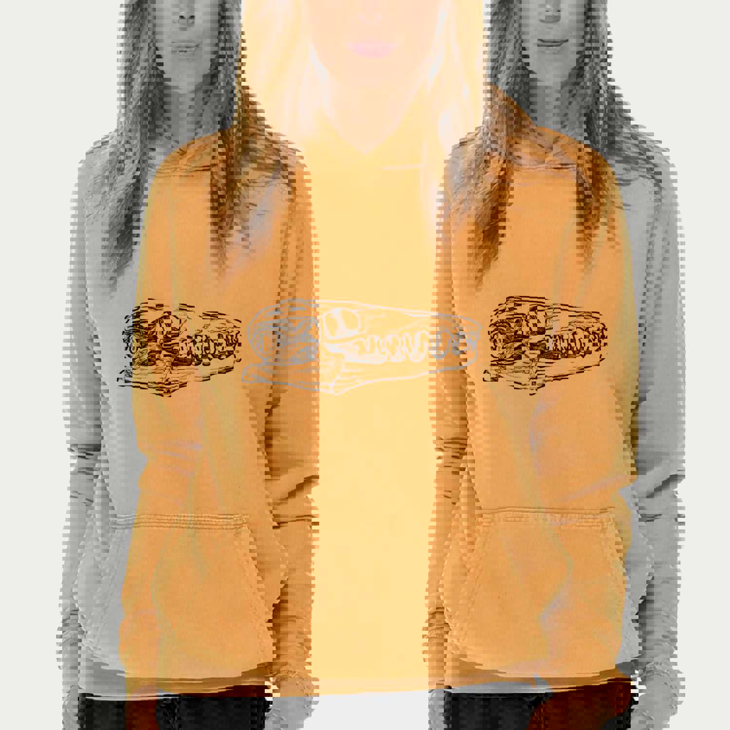 Mosasaur Skull - Mid-Weight Unisex Vintage 100% Cotton Hoodie