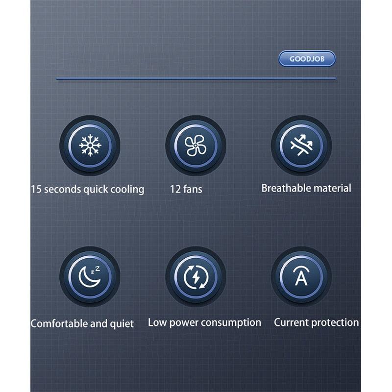 12V/24V Summer Cool Massage Cushion with Fan Blowing Cool Ventilation for Car Seat