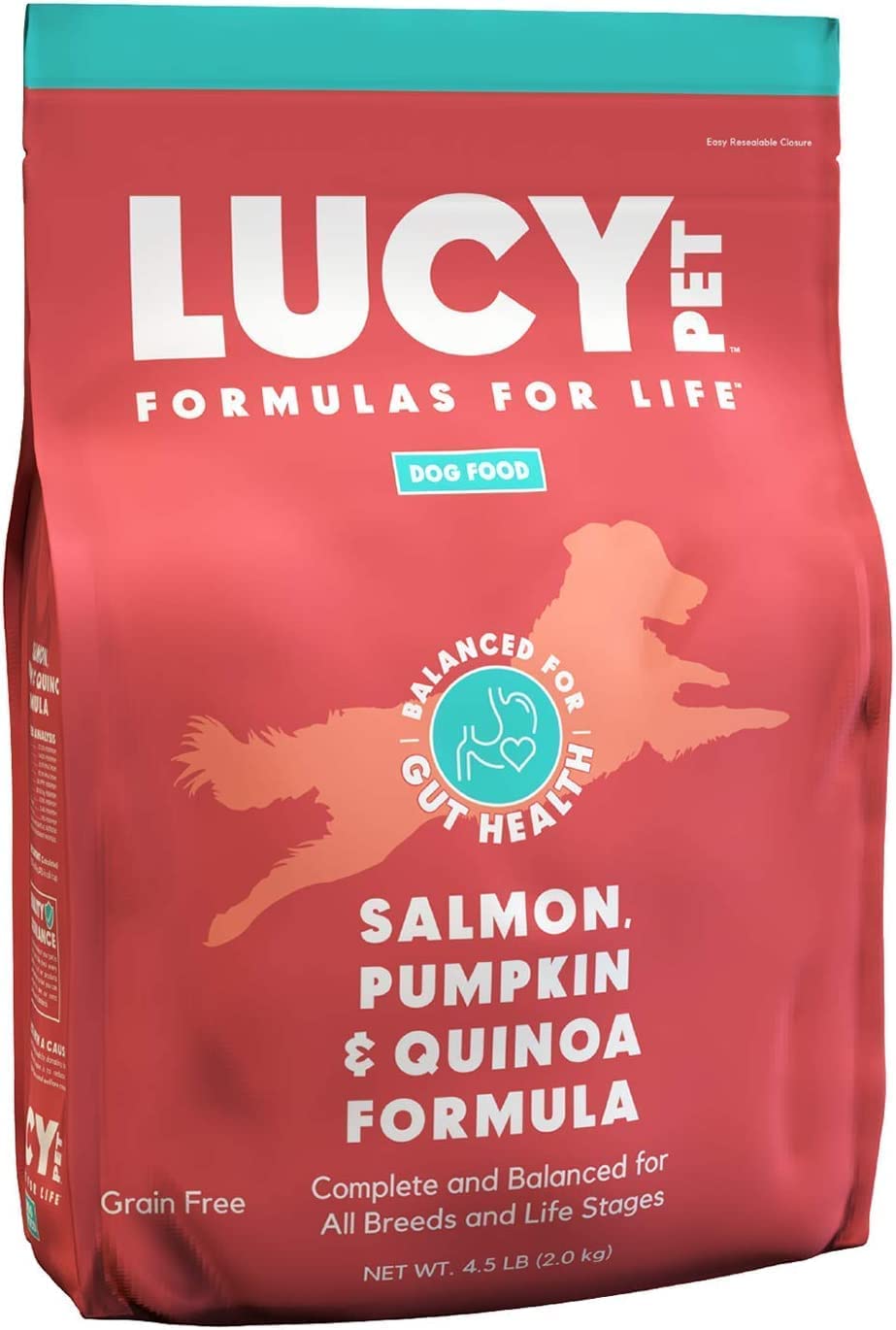 Lucy Pet Salmon, Pumpkin & Quinoa, Dry Dog Food - Grain-Free Formula for All Breeds & Life Stages