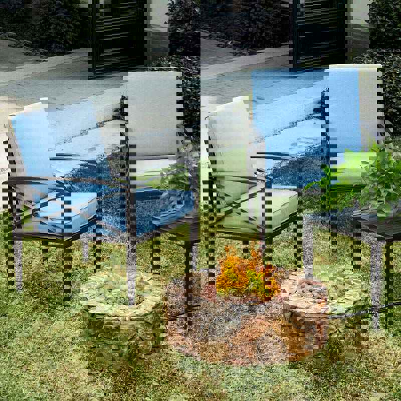 28 Inch 40000 BTU Outdoor Propane Gas Fire Pit with Stainless-Steel Burner and PVC Cover