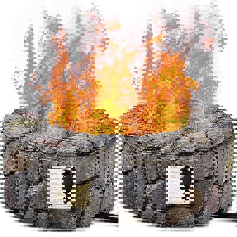 28 Inch 40000 BTU Outdoor Propane Gas Fire Pit with Stainless-Steel Burner and PVC Cover