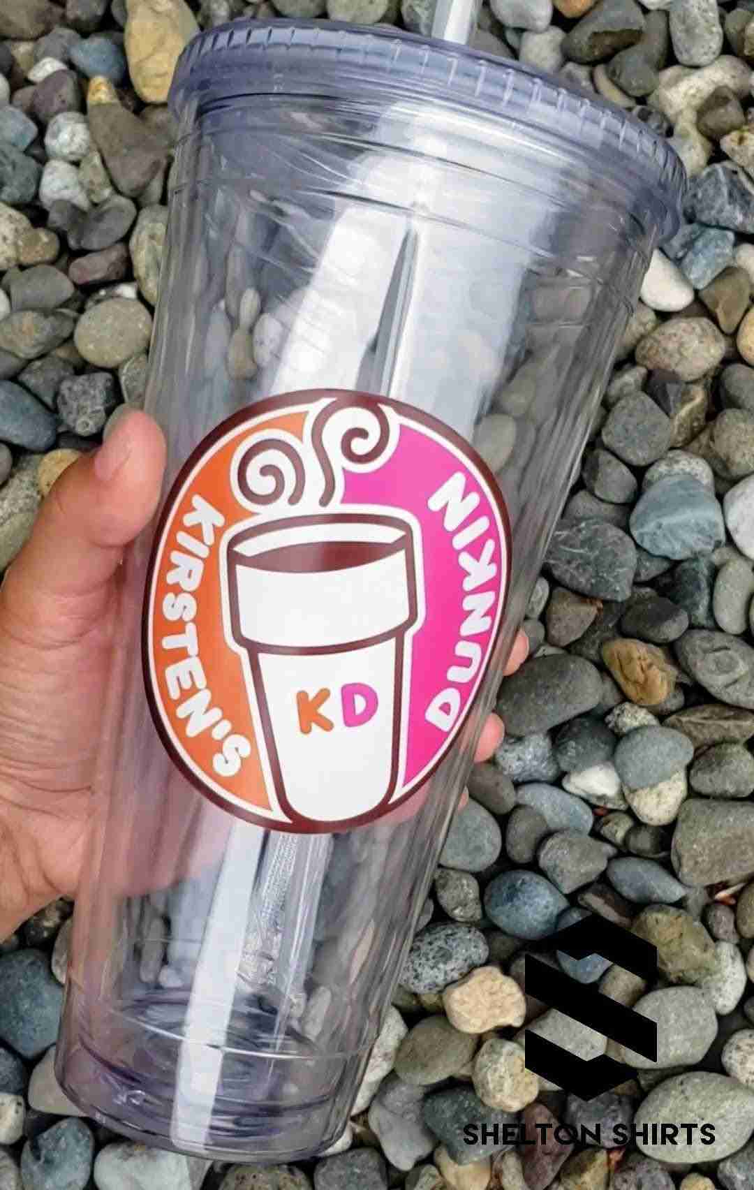 Personalized Dunkin Donuts Waterproof Sticker for Tumblers and Mugs