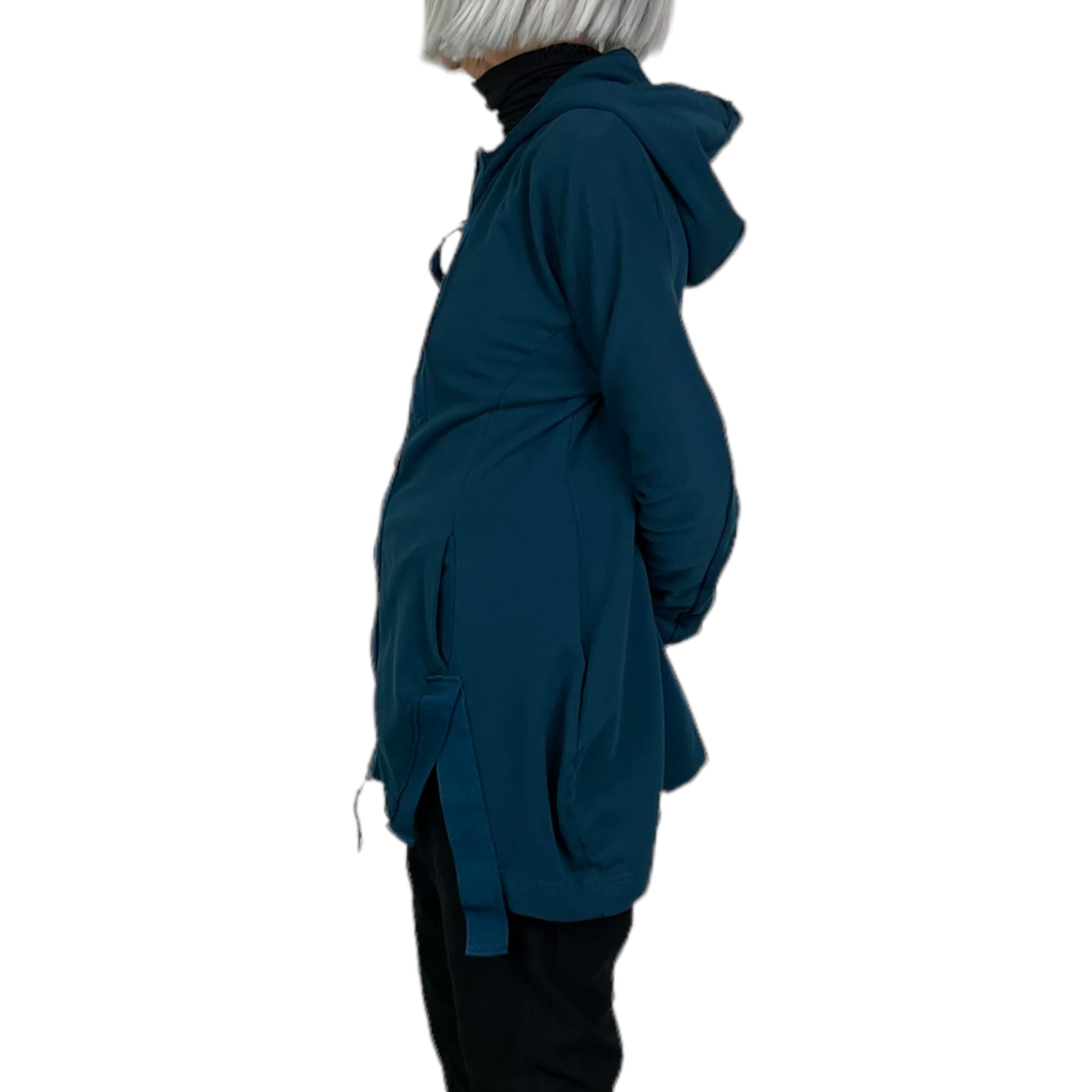 French Terry Zip Jacket - Hooded Cotton Jacket with Front Pockets