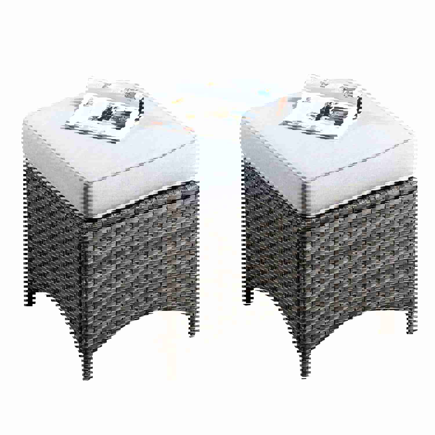 Ovios Patio 6-Piece Conversation Set with 42 Rectangle Propane Fire Pit Table Kenard