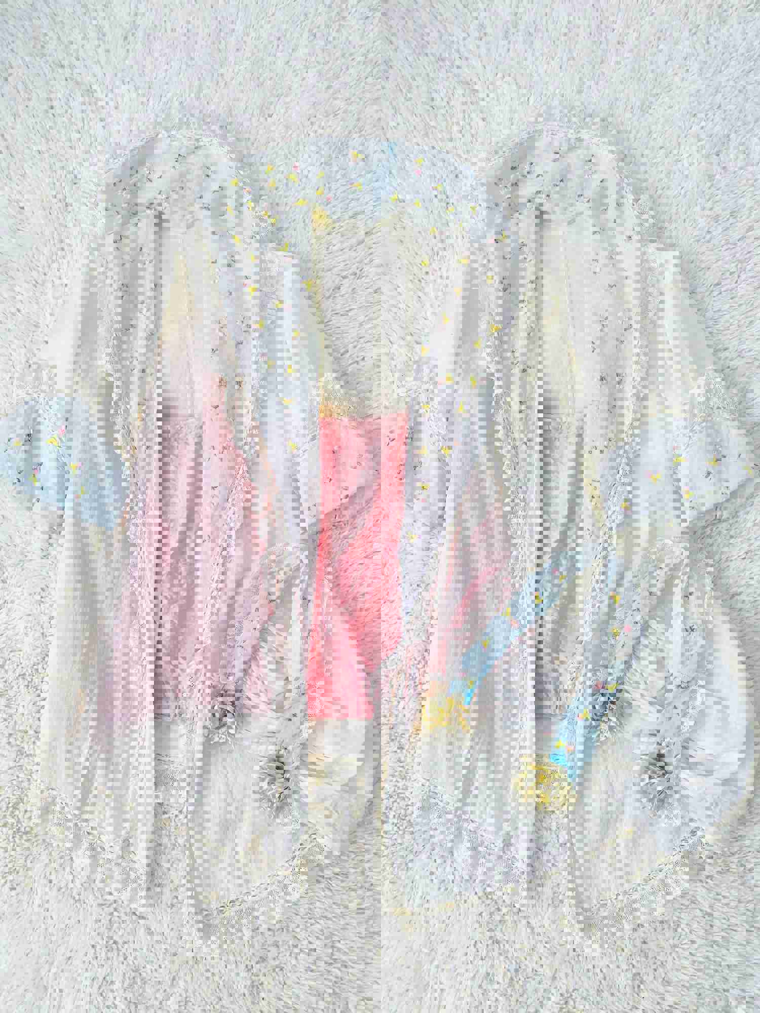 Vintage 1920s Embroidered Bed Jacket with Matching Bonnet