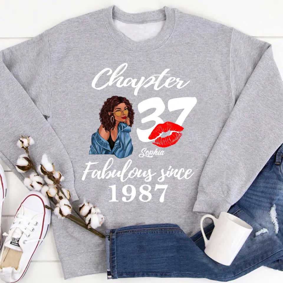 37th Birthday Shirt For Her - Personalized 1987 T-Shirt, 37 And Fabulous Gift Idea