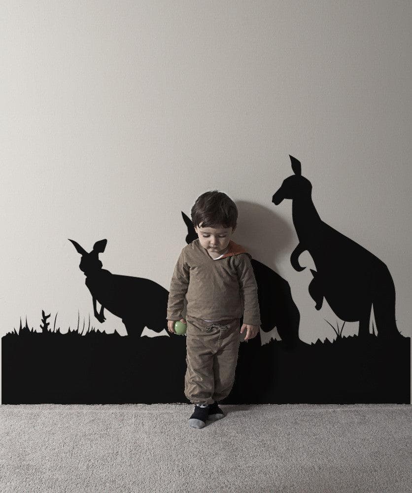 Vinyl Wall Decal Sticker Kangaroos - Removable & Easy to Apply