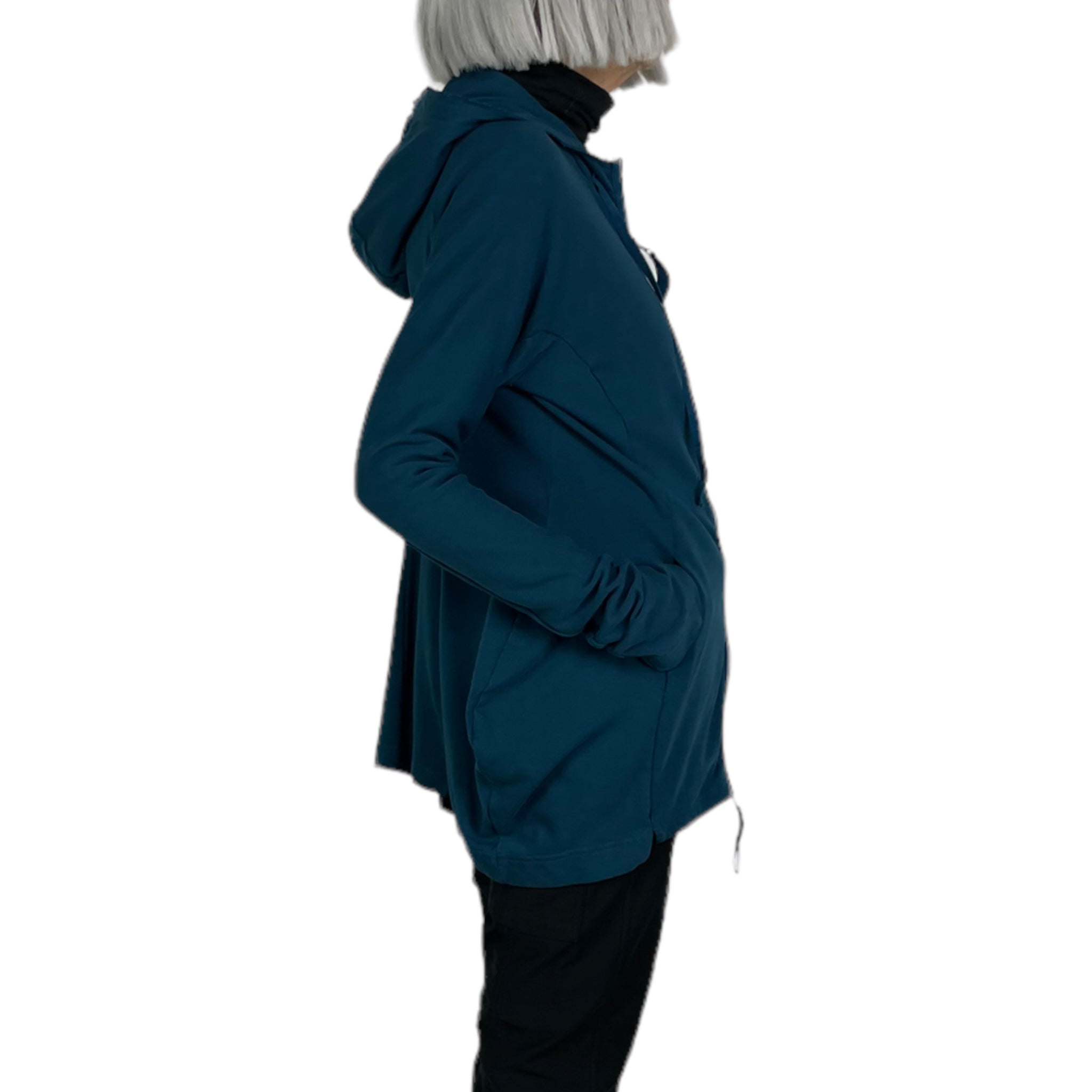 French Terry Zip Jacket - Hooded Cotton Jacket with Front Pockets