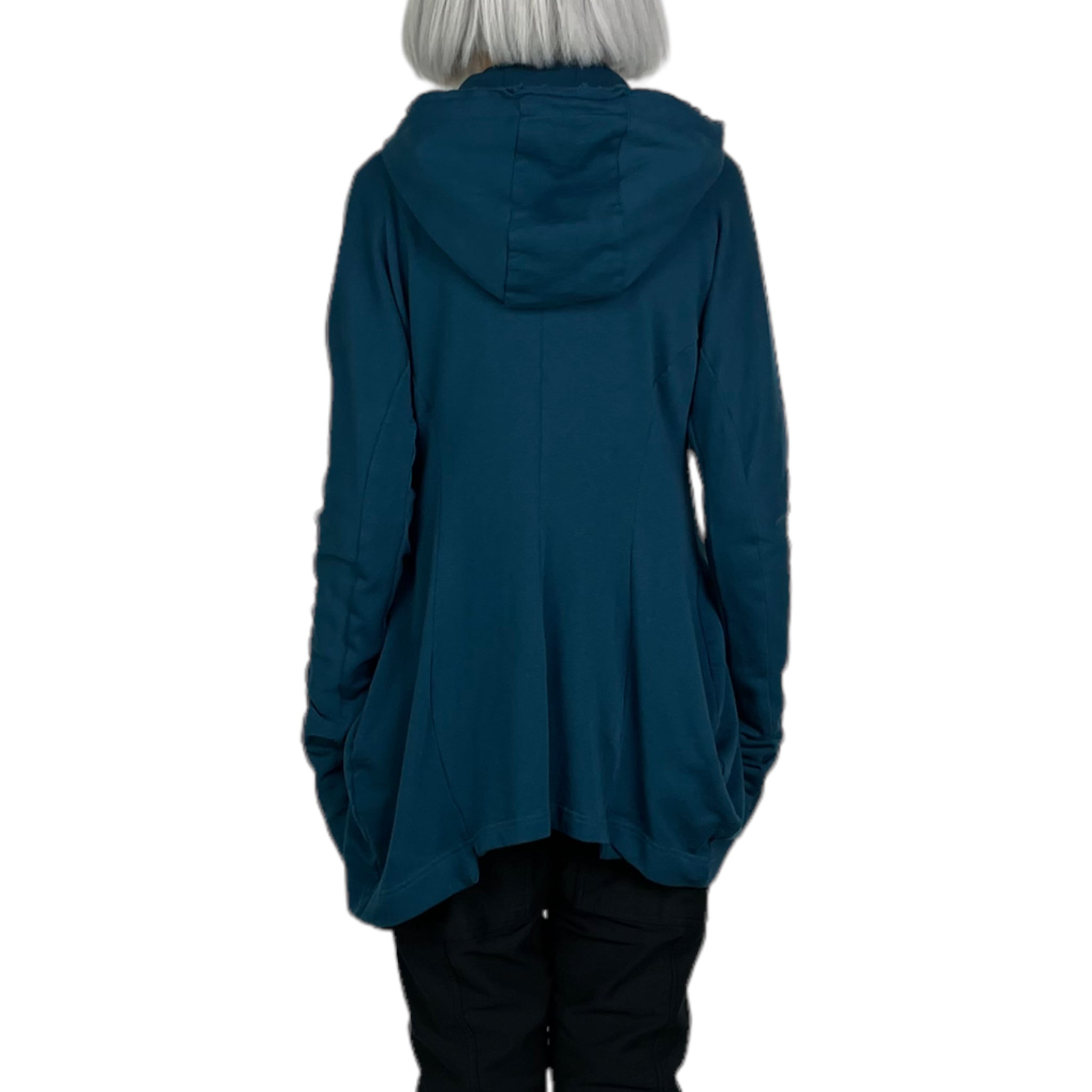 French Terry Zip Jacket - Hooded Cotton Jacket with Front Pockets