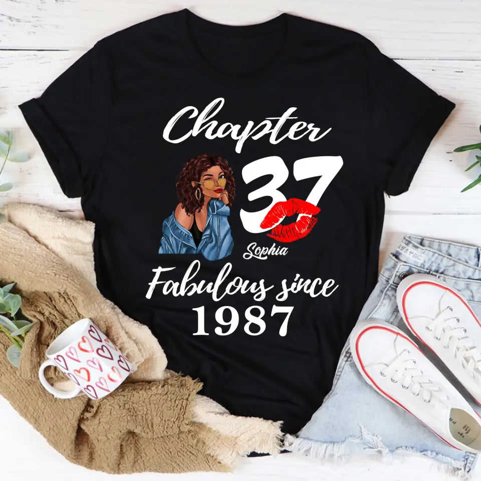 37th Birthday Shirt For Her - Personalized 1987 T-Shirt, 37 And Fabulous Gift Idea