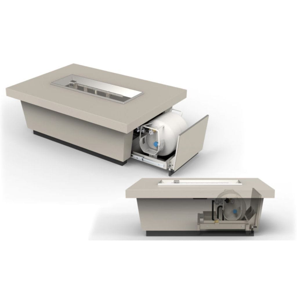 American Fyre Designs 52 Contempo Rectangle LP Gas Drawer Tank Firetable