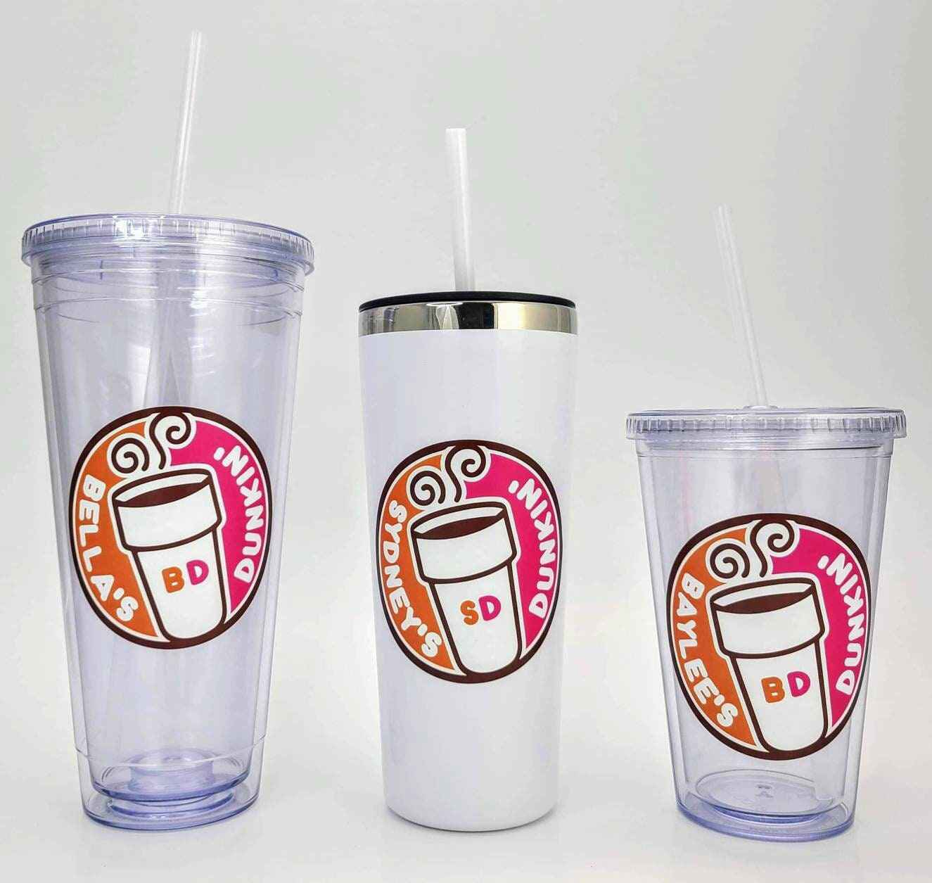 Personalized Dunkin Donuts Waterproof Sticker for Tumblers and Mugs
