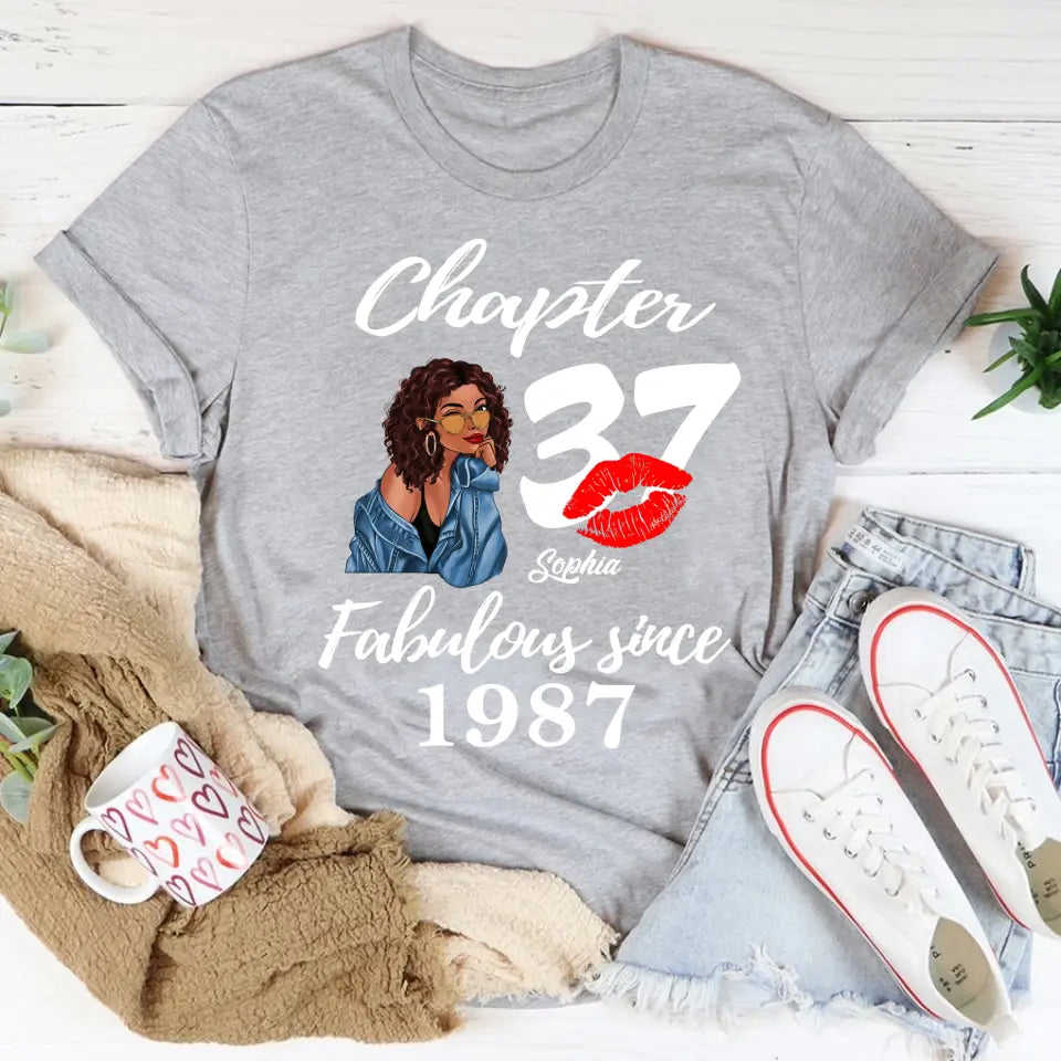 37th Birthday Shirt For Her - Personalized 1987 T-Shirt, 37 And Fabulous Gift Idea