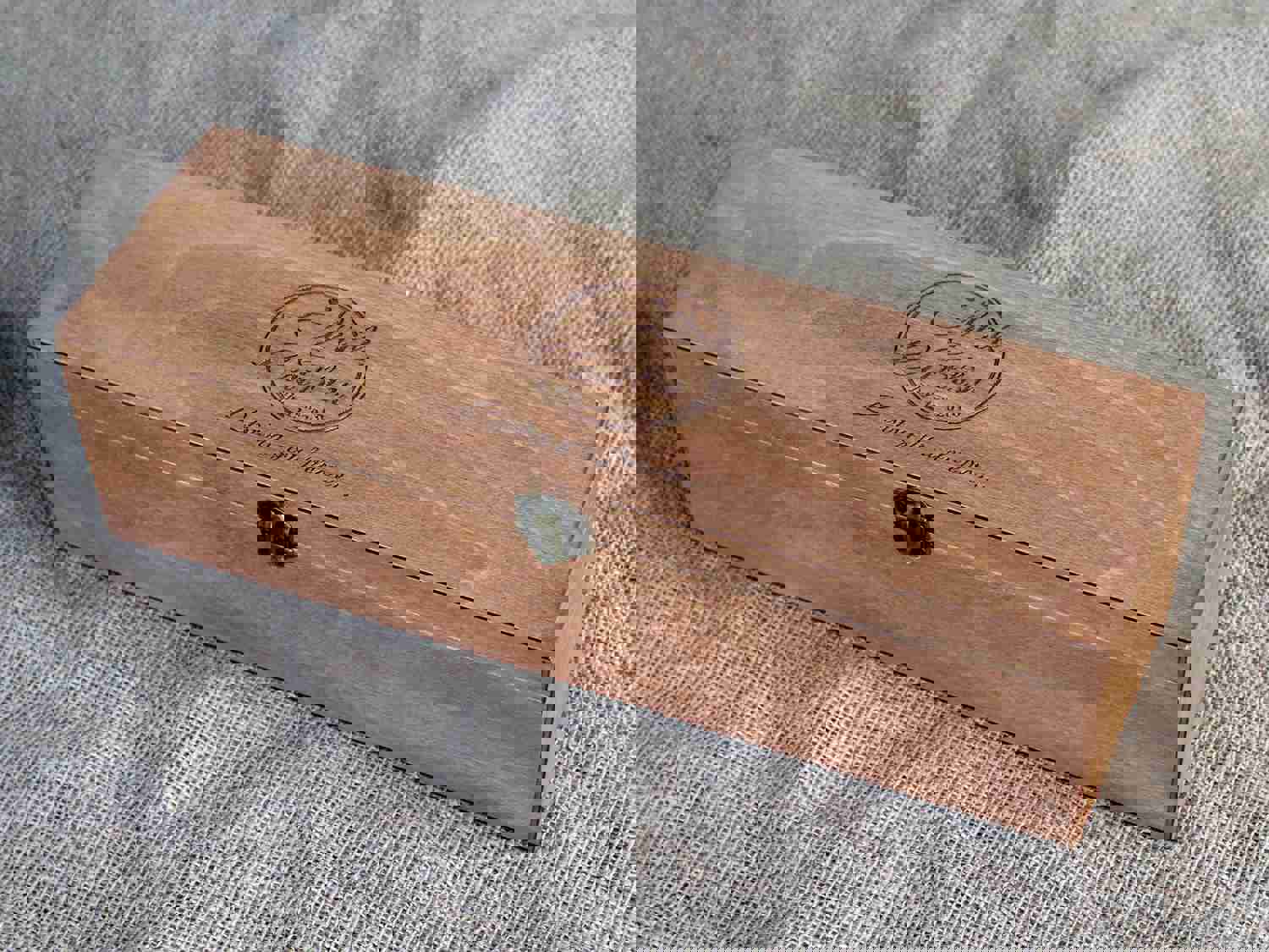 Custom Engraved Wine Box - Personalized Anniversary Gift for Couples