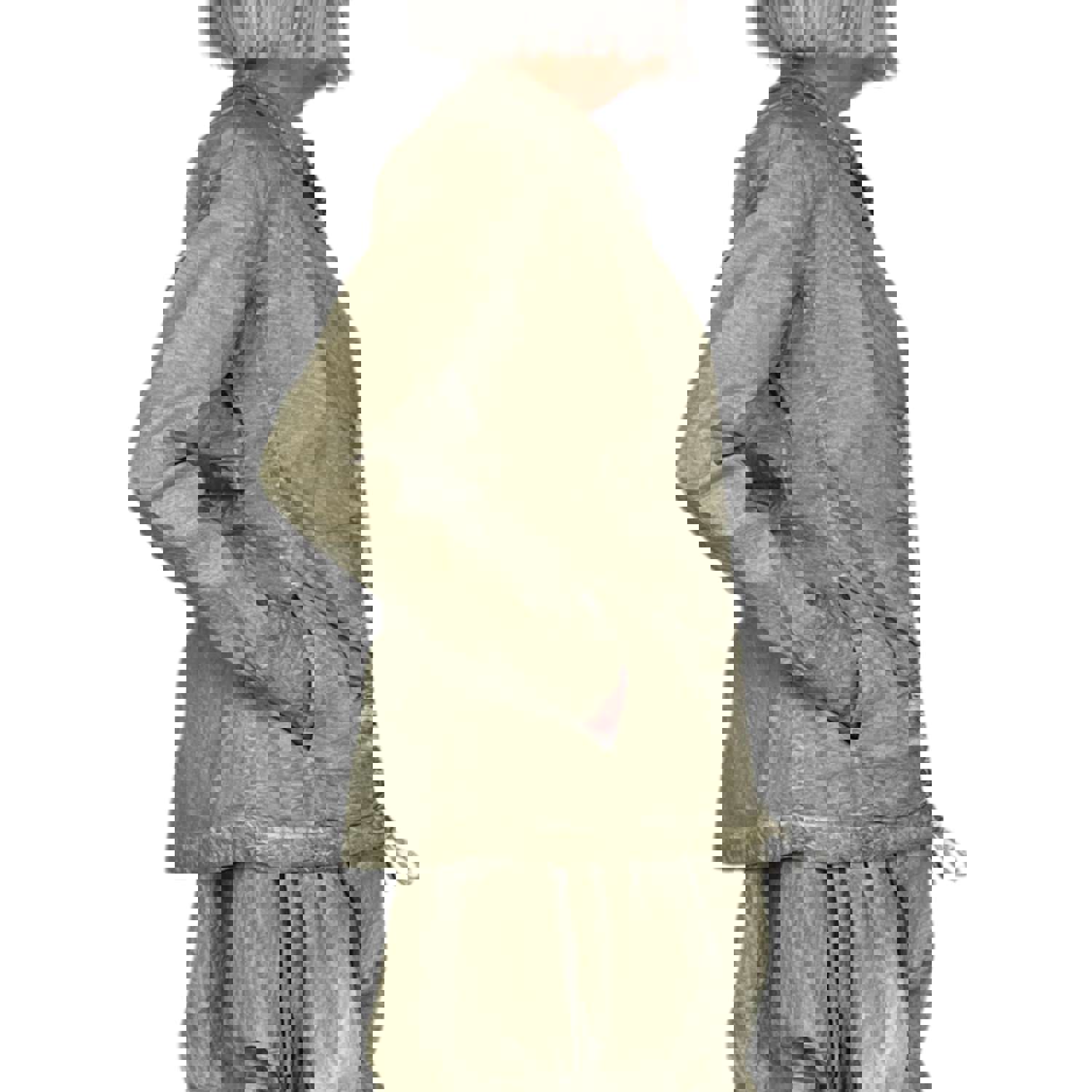 SHIRRED FRONT JACKET - Long Sleeve Textured Fabric Jacket