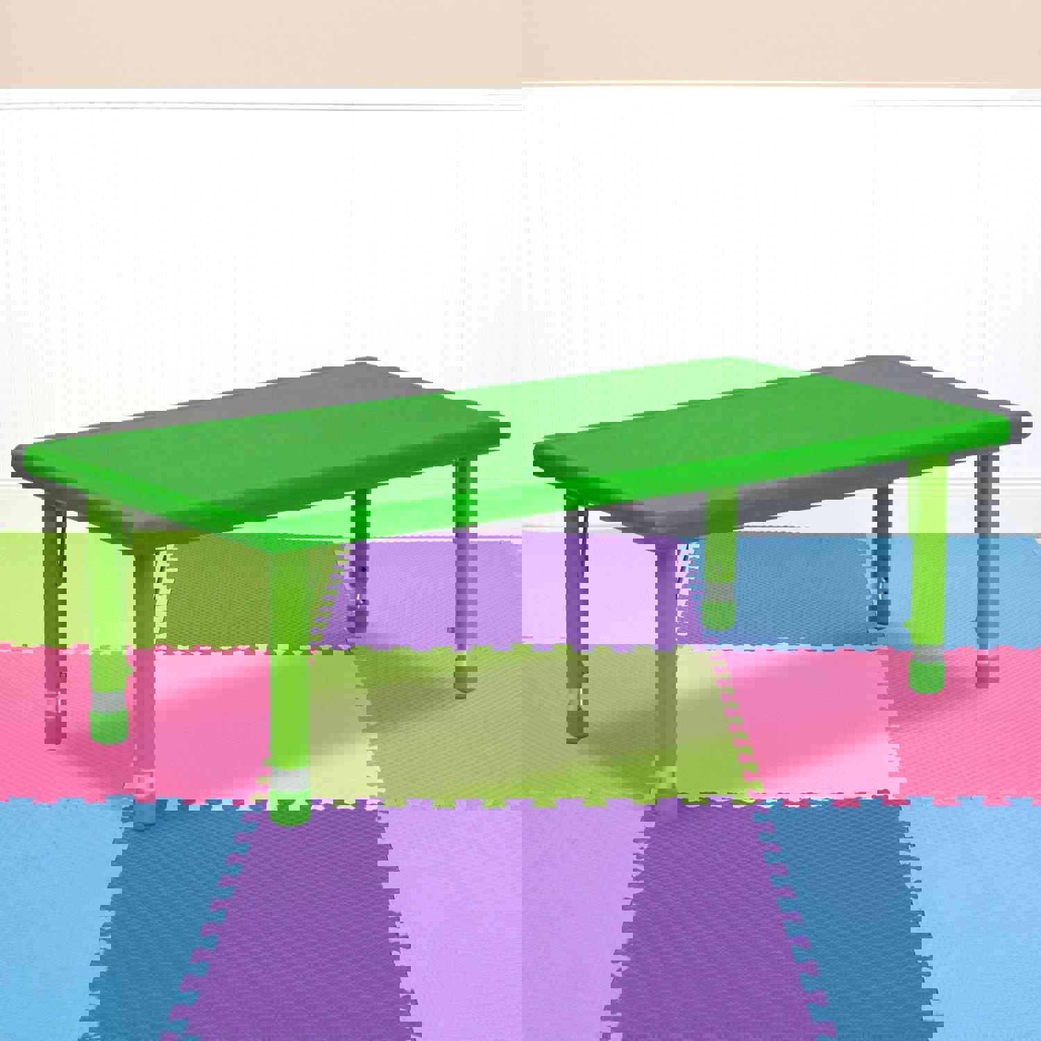 Wren 24W x 48L Rectangular Plastic Height Adjustable Activity Table for Kids