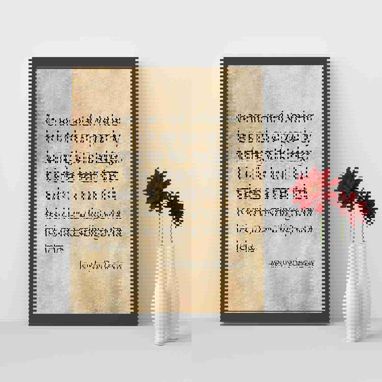 Henry Ward Beecher Inspirational Quotes Wall Art - 8 x 10 Distressed Parchment Print