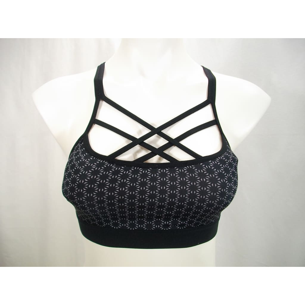 Champion N9687 C9 Strappy Front Cami Wire Free Sports Bra - XS Black Print