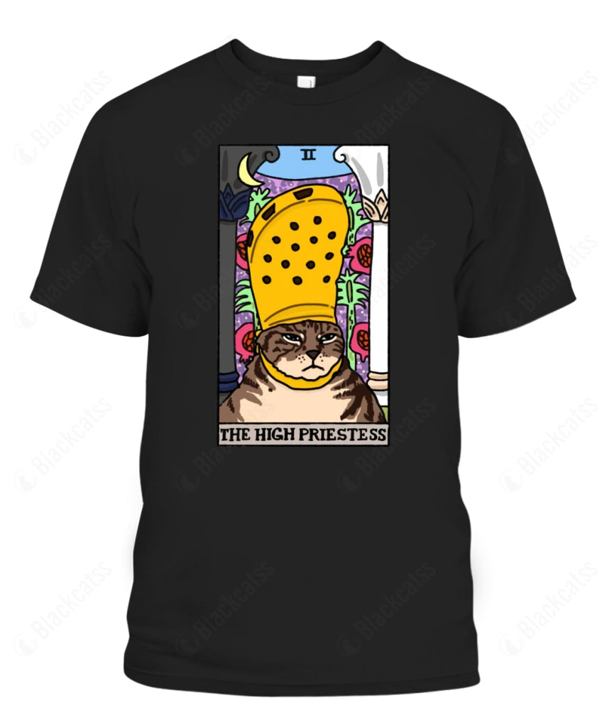 The High Priestess Crocs Cat Meme Tarot Graphic T-Shirt