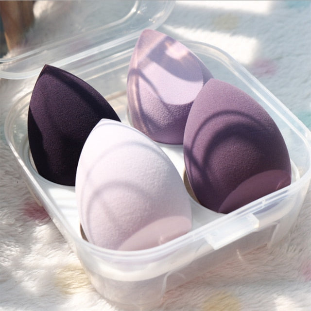 Kabliliutr 4pcs Makeup Blender Cosmetic Puff Sponge Set with Storage Box