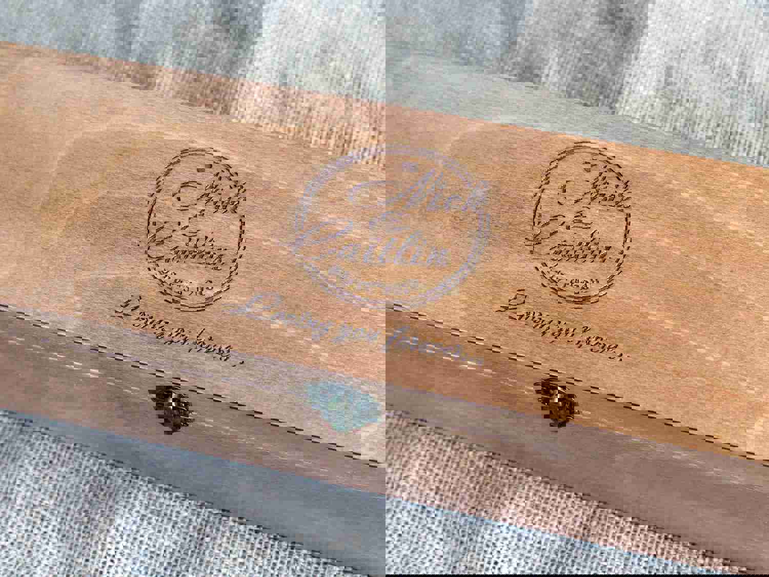 Custom Engraved Wine Box - Personalized Anniversary Gift for Couples