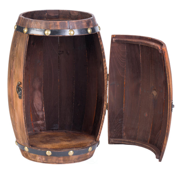 Wooden Barrel Shaped Vintage Decorative Wine Storage Rack