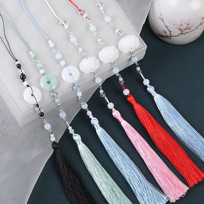 Imitation Jade Lotus Pendant - Hanfu Tassel Waist Jewelry Accessory