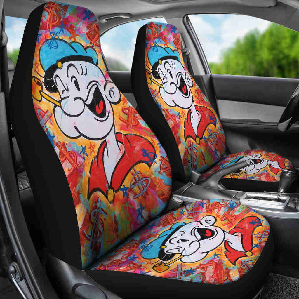 Popeye Car Seat Covers - Colorful Painting Design for Car Accessories