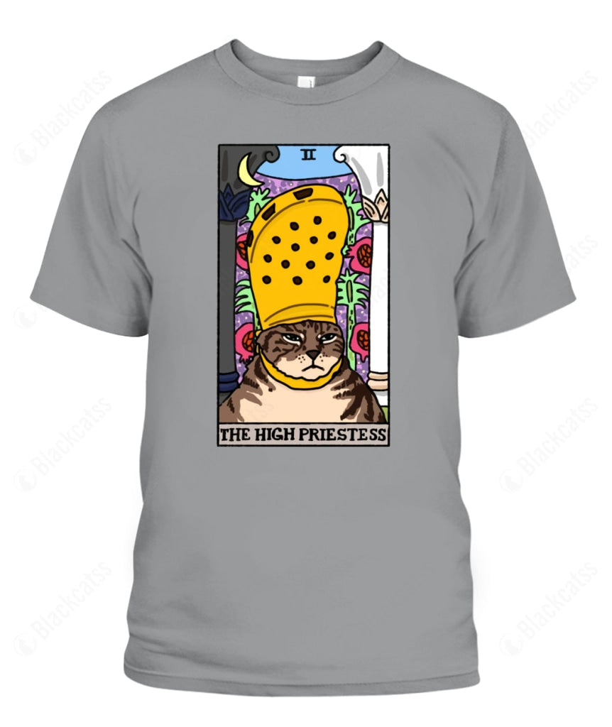The High Priestess Crocs Cat Meme Tarot Graphic T-Shirt