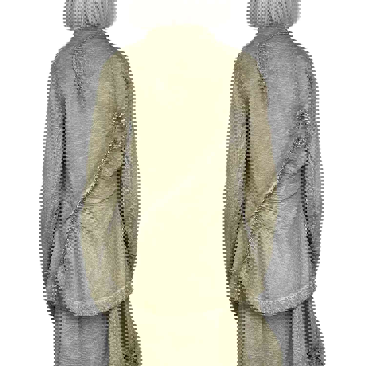 SHIRRED FRONT JACKET - Long Sleeve Textured Fabric Jacket