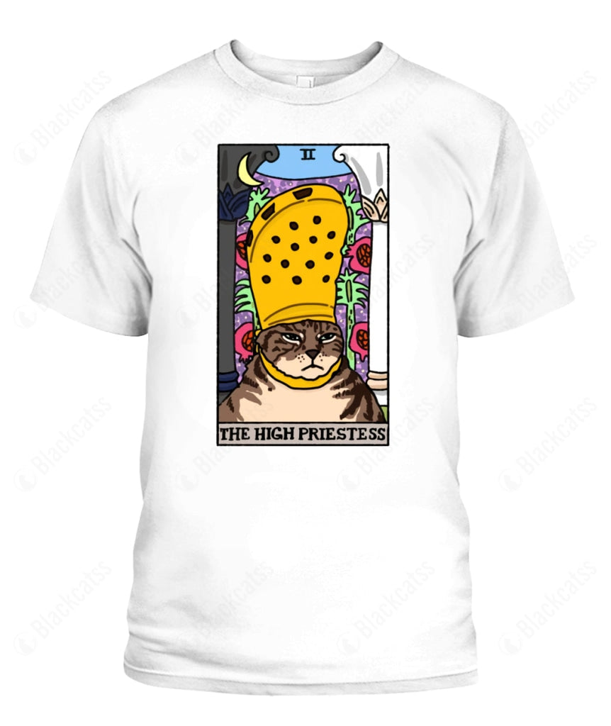 The High Priestess Crocs Cat Meme Tarot Graphic T-Shirt