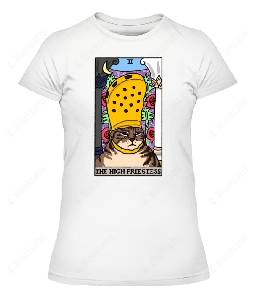 The High Priestess Crocs Cat Meme Tarot Graphic T-Shirt
