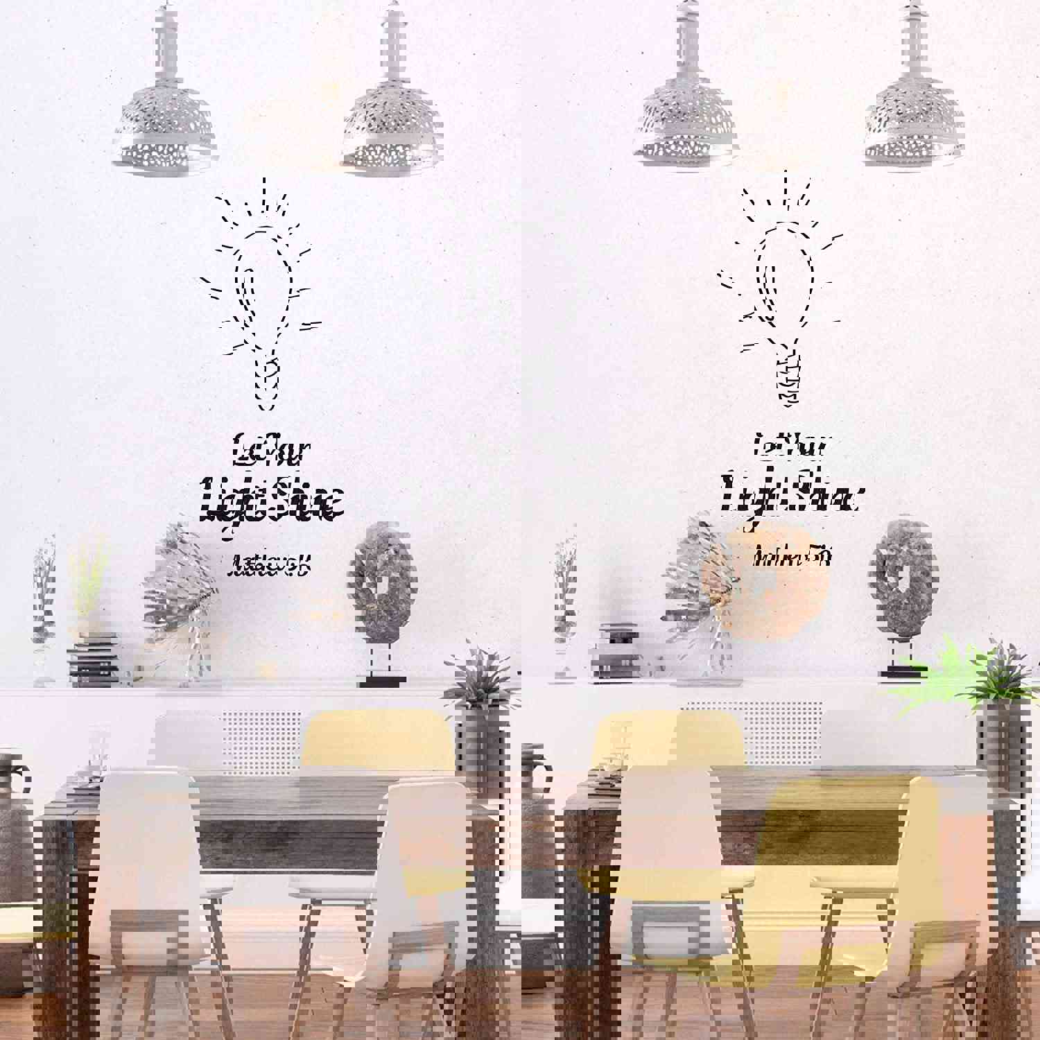 Religious Quotes Vinyl Wall Sticker - Light Shine Matthew Bible Verse Decal