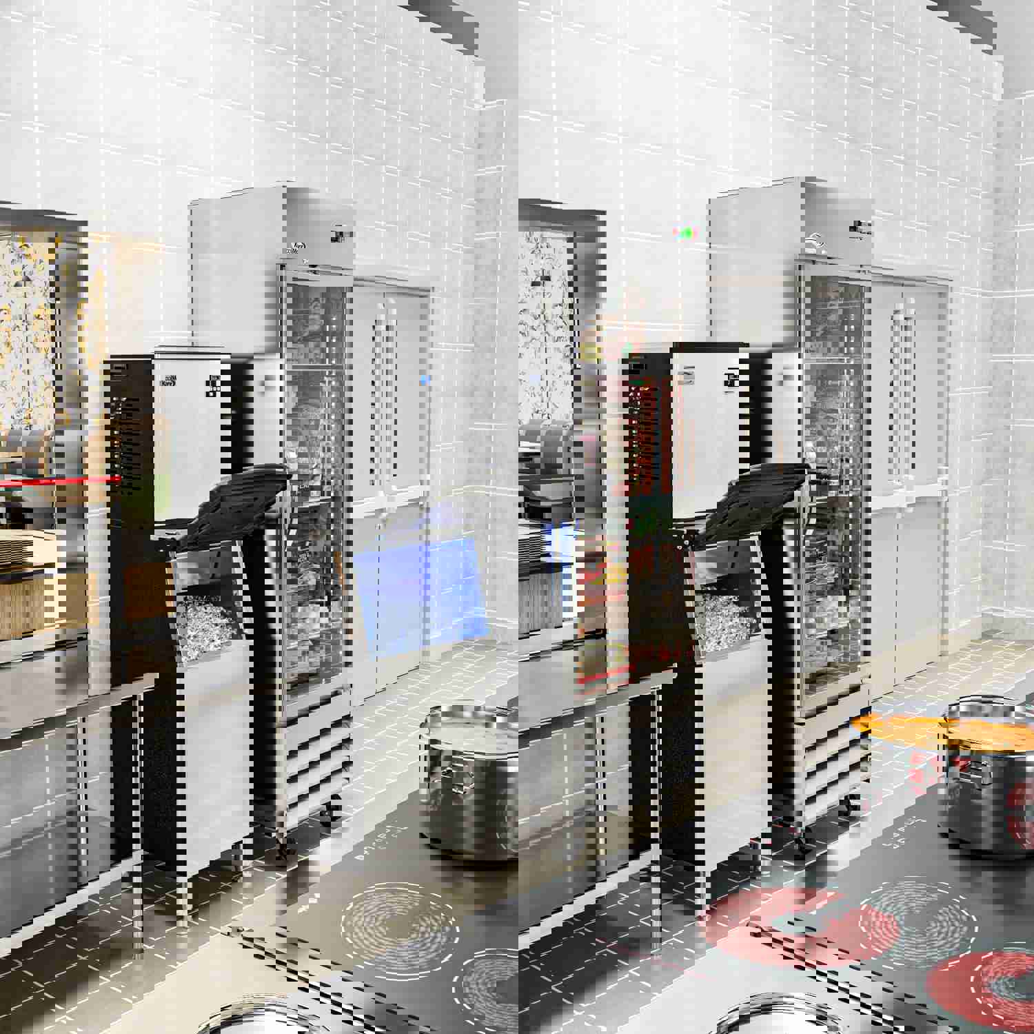 KoolMore CIM-400 25 in. Stainless-Steel Commercial Ice Maker with Full Cube Production, 420 Lbs/24h