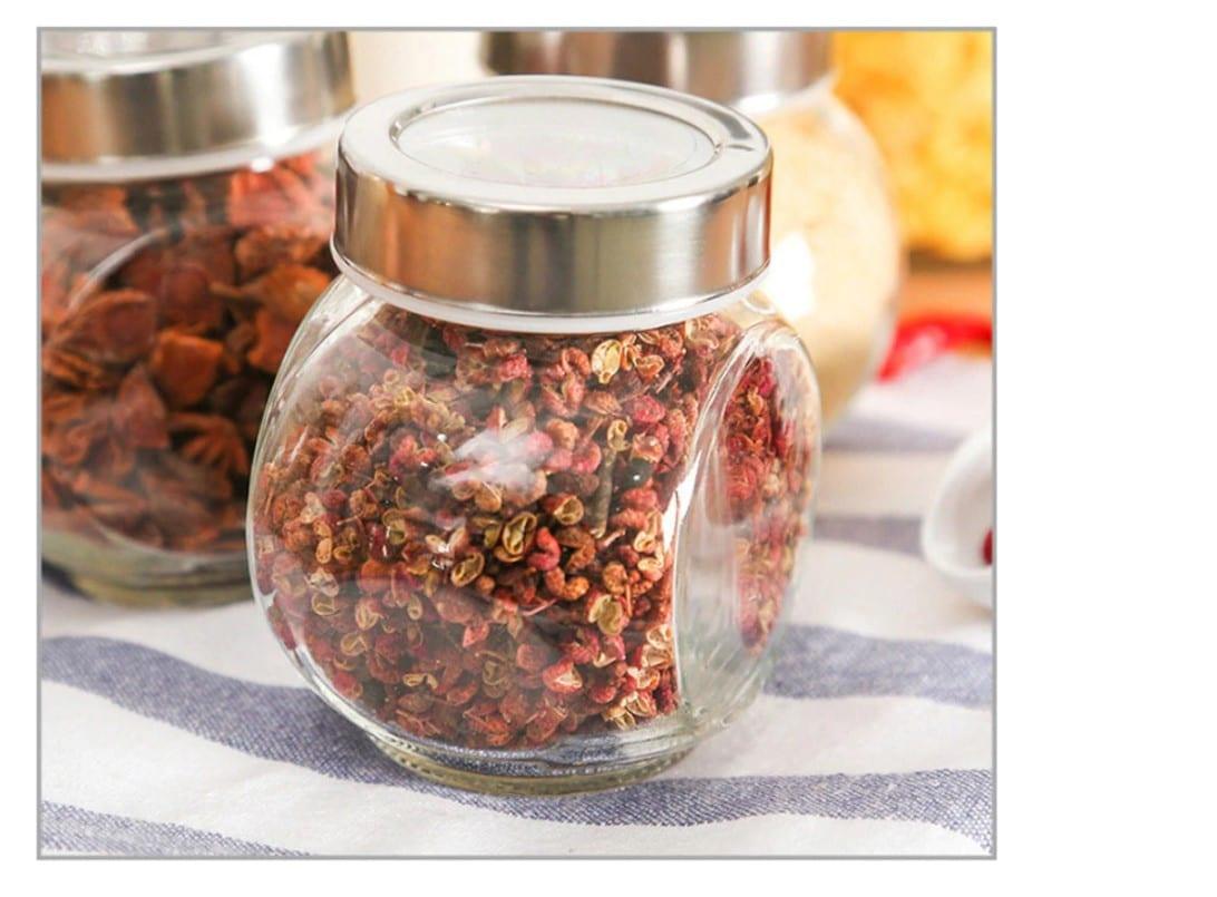 Glass Food Storage Jar with Stainless Steel Lid