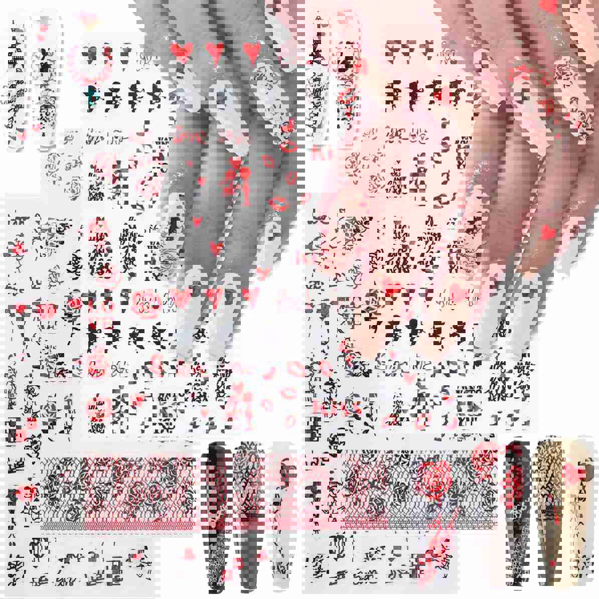 Easter Nail Art Stickers Decals - 3D Self-Adhesive Cartoon Bunny Egg Chicken Nail Decals for DIY Nail Decoration (6 Sheets)