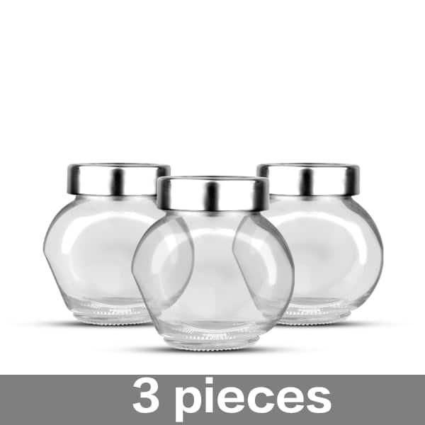 Glass Food Storage Jar with Stainless Steel Lid