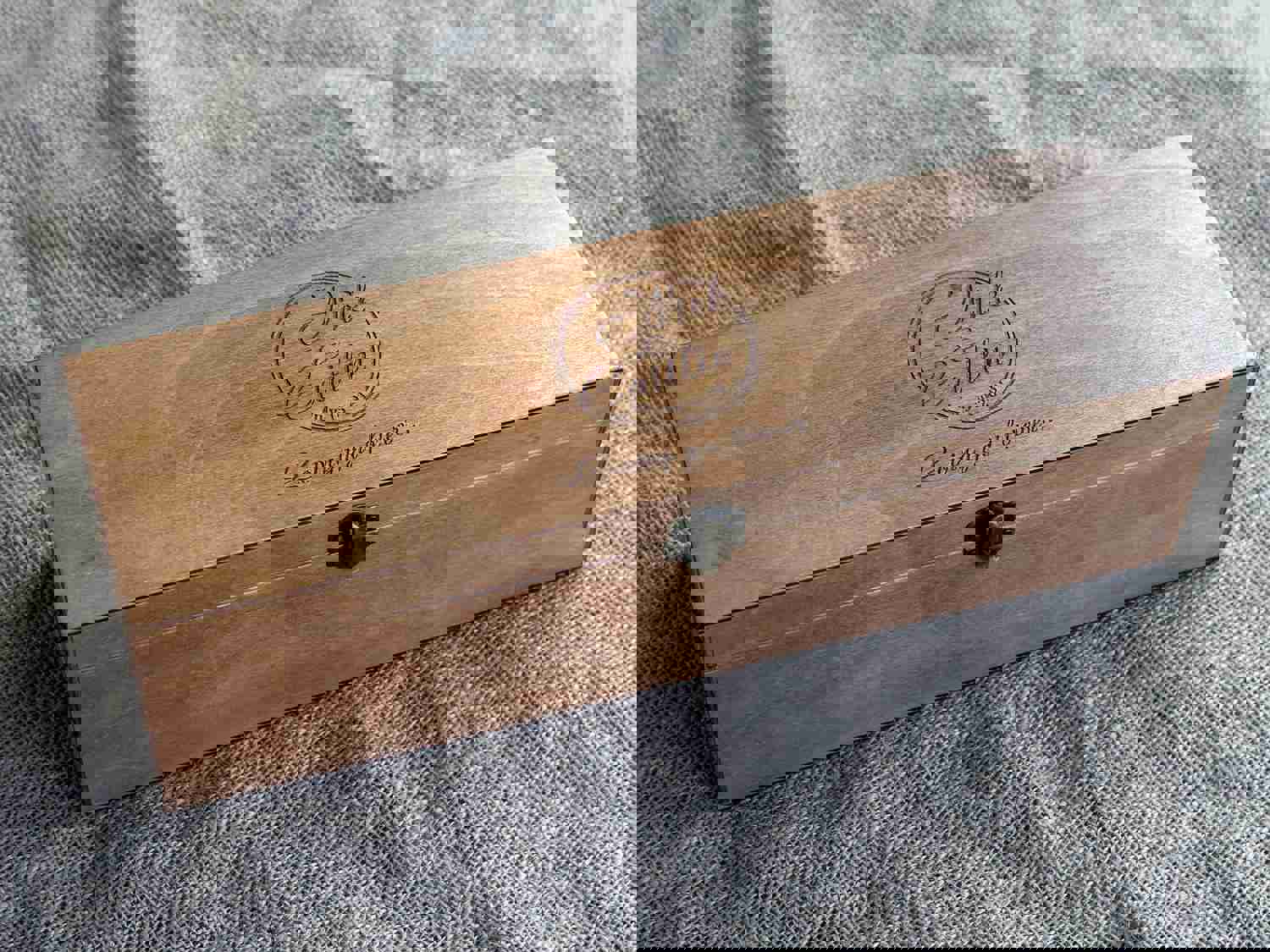 Custom Engraved Wine Box - Personalized Anniversary Gift for Couples