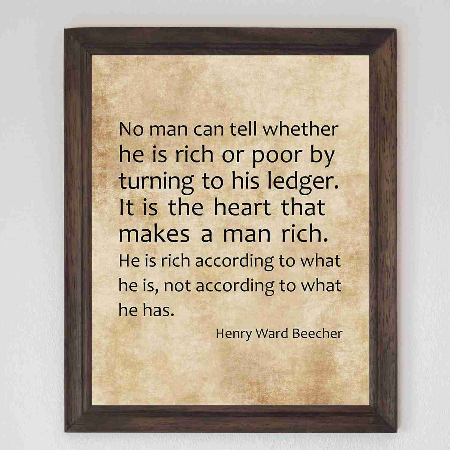 Henry Ward Beecher Inspirational Quotes Wall Art - 8 x 10 Distressed Parchment Print