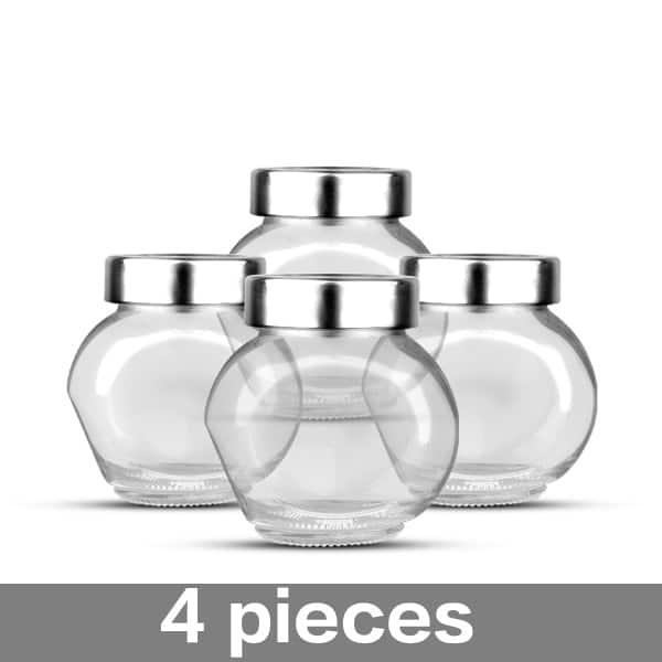 Glass Food Storage Jar with Stainless Steel Lid