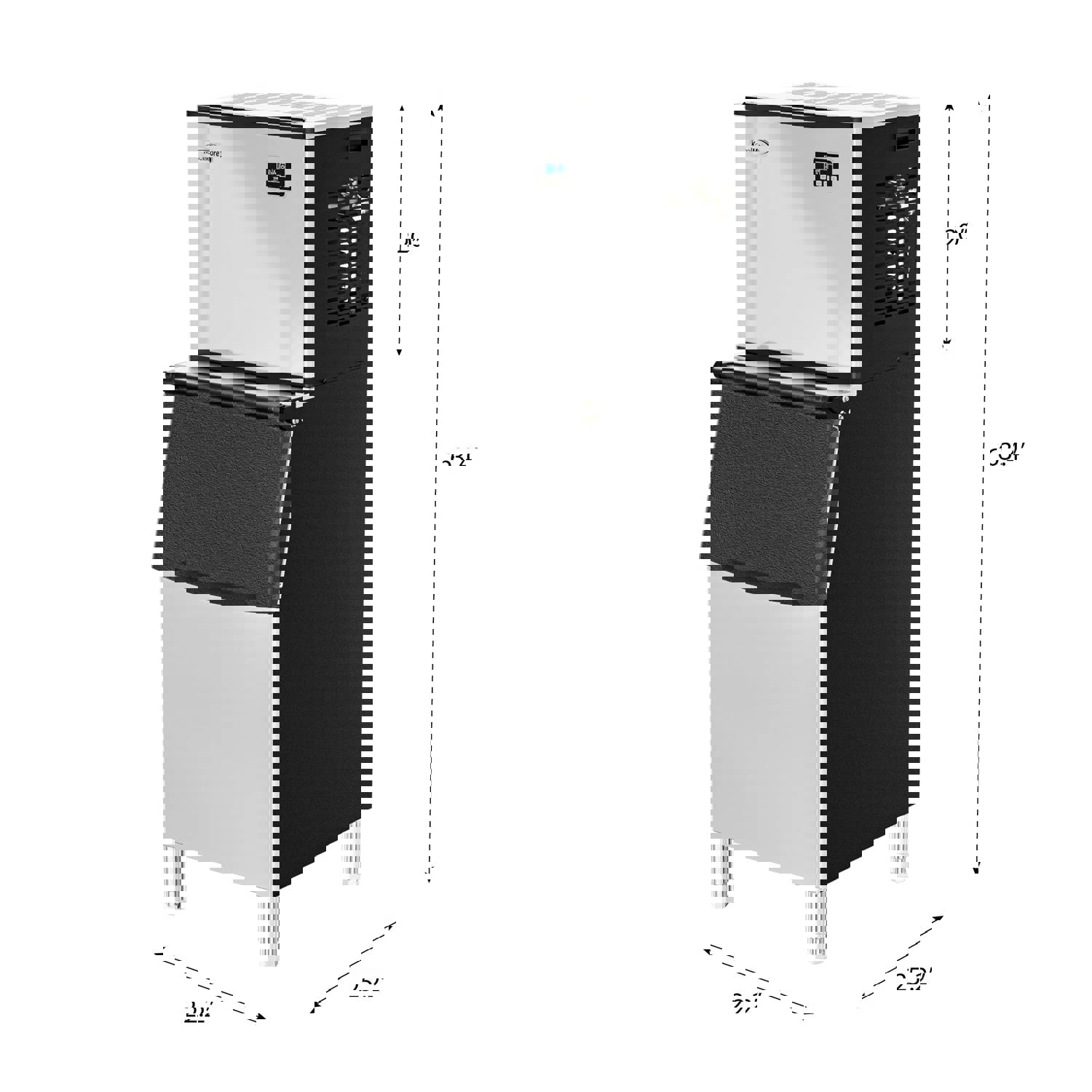 KoolMore CIM-400 25 in. Stainless-Steel Commercial Ice Maker with Full Cube Production, 420 Lbs/24h