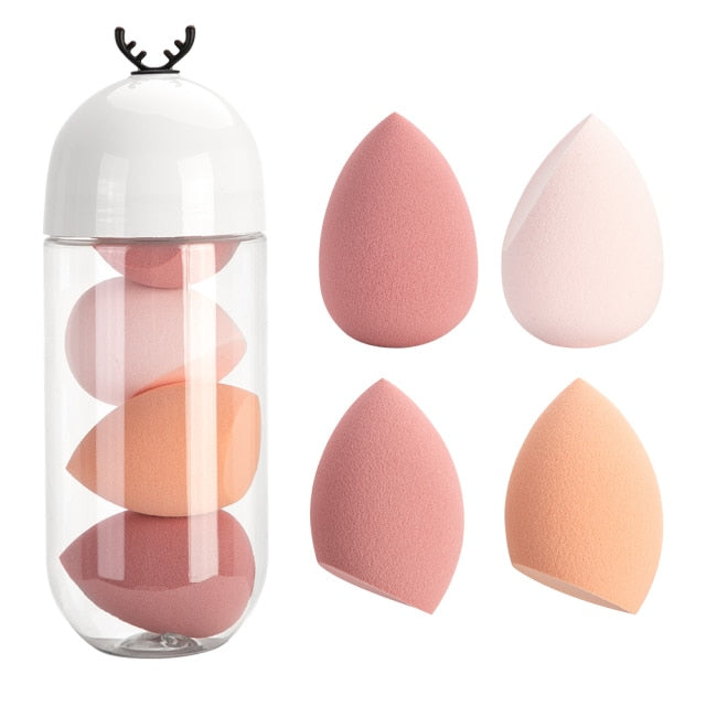 Kabliliutr 4pcs Makeup Blender Cosmetic Puff Sponge Set with Storage Box