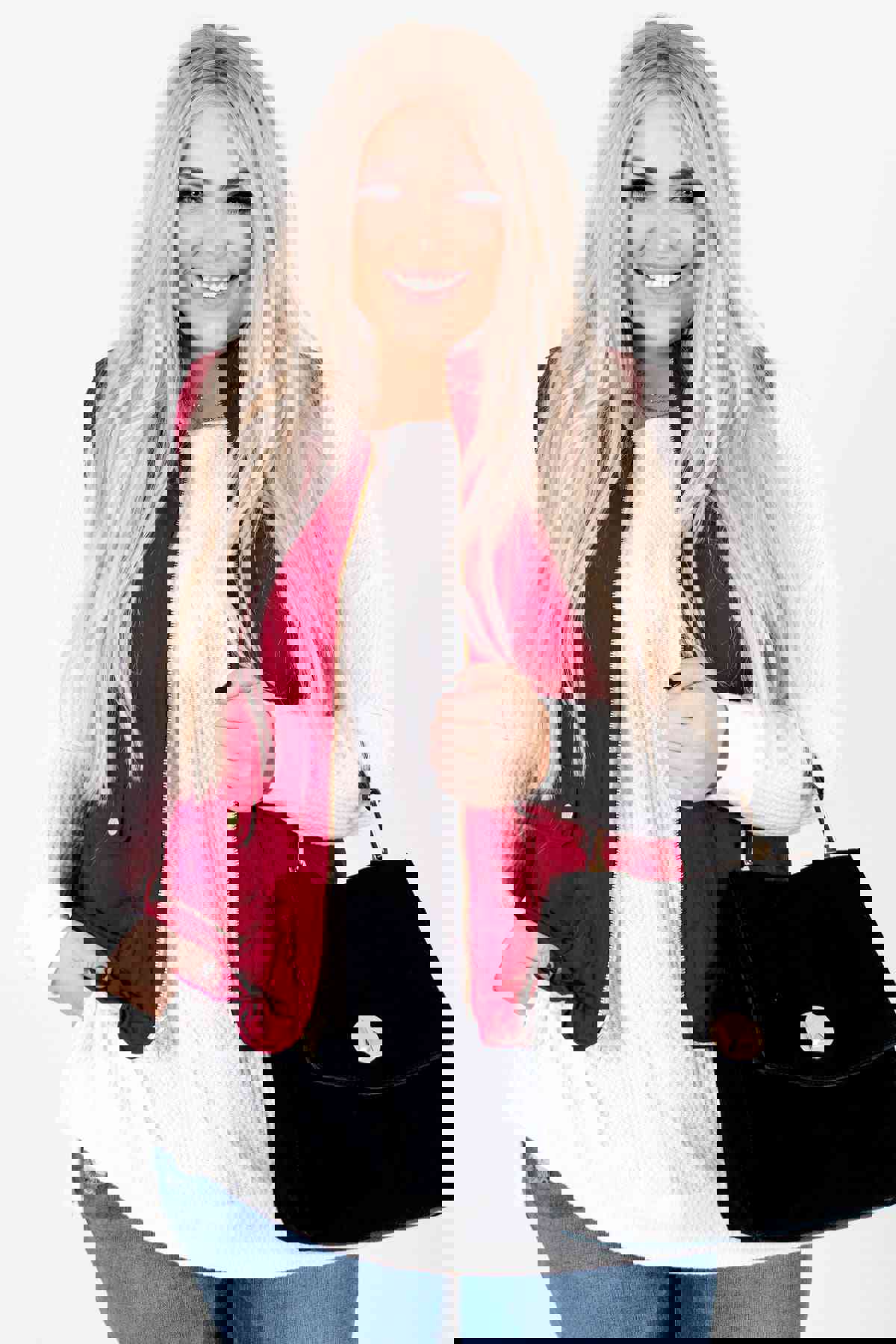 Never Give Up Wine Red Vest - Reversible Sherpa Lining