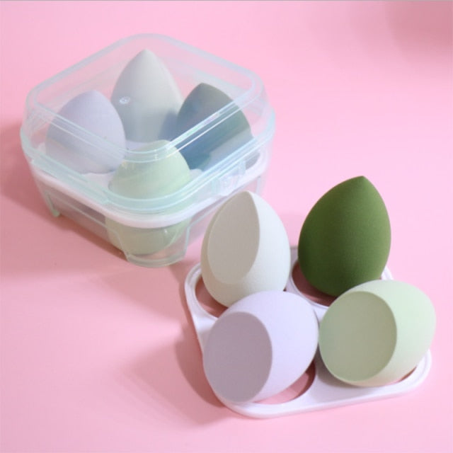 Kabliliutr 4pcs Makeup Blender Cosmetic Puff Sponge Set with Storage Box