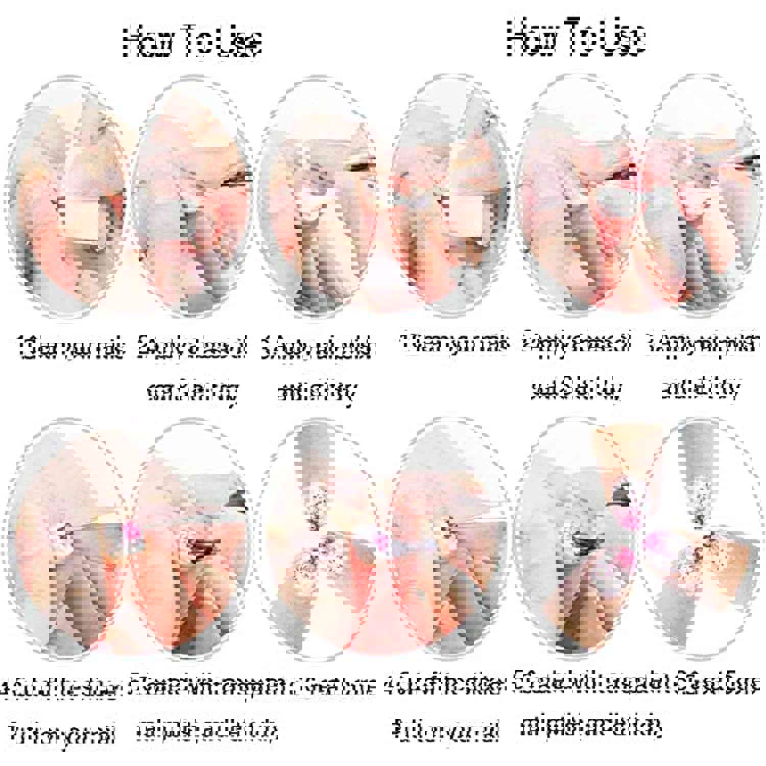 Easter Nail Art Stickers Decals - 3D Self-Adhesive Cartoon Bunny Egg Chicken Nail Decals for DIY Nail Decoration (6 Sheets)