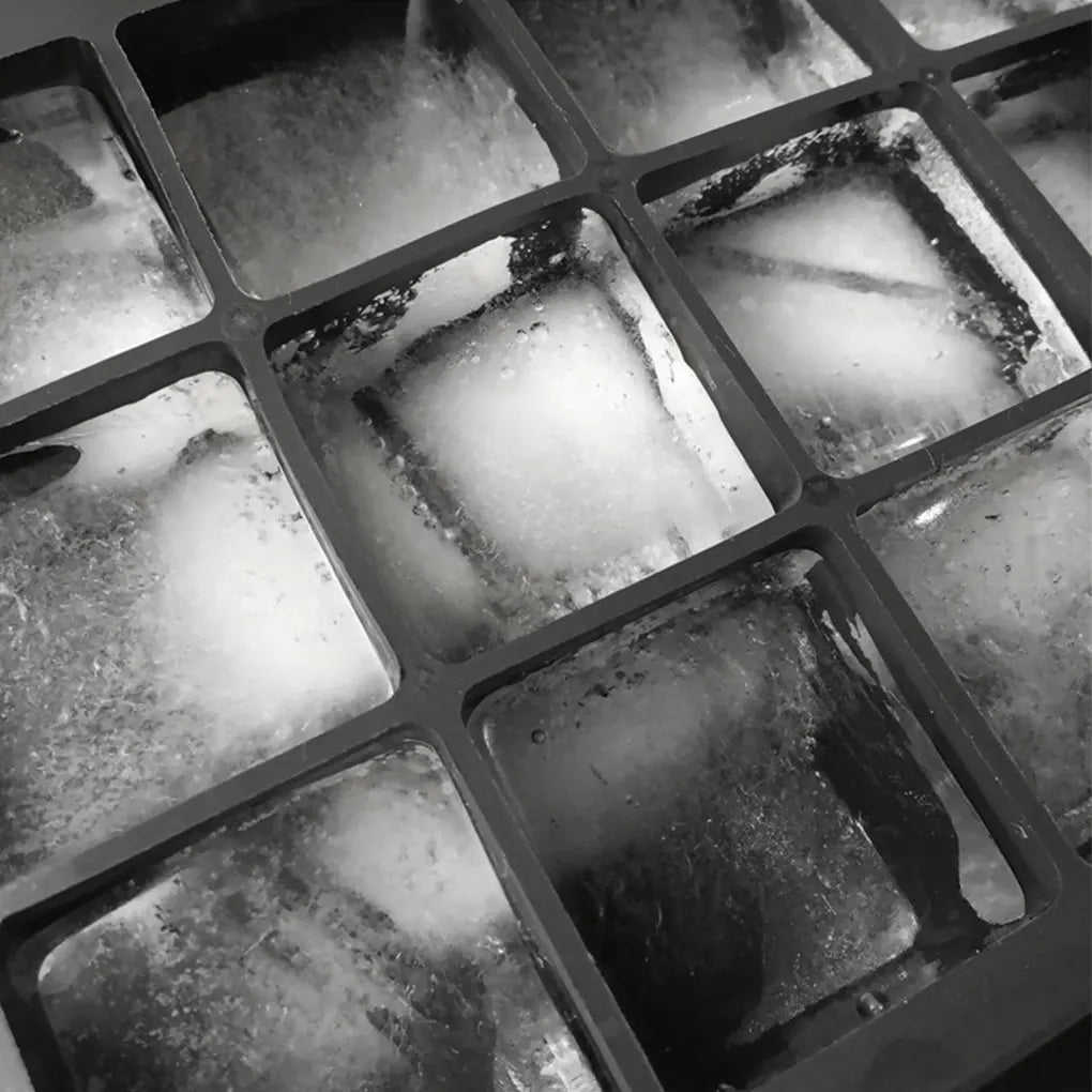 Black Grade Silicone 15-grid Jumbo Ice Cube Tray Mold - Non-toxic & Durable