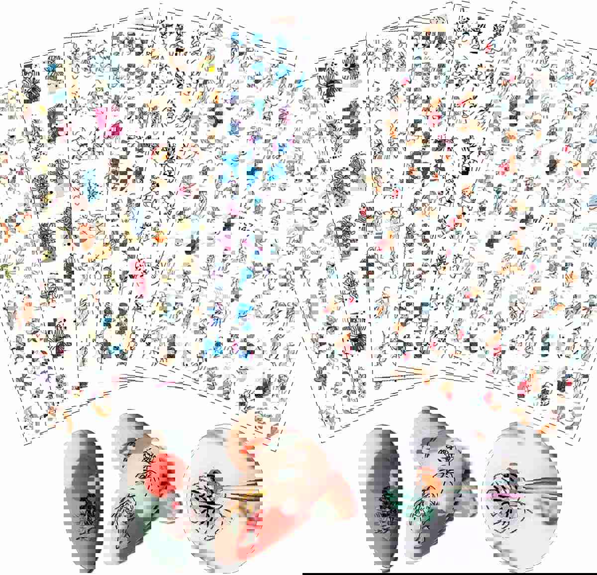 Easter Nail Art Stickers Decals - 3D Self-Adhesive Cartoon Bunny Egg Chicken Nail Decals for DIY Nail Decoration (6 Sheets)