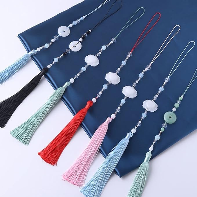 Imitation Jade Lotus Pendant - Hanfu Tassel Waist Jewelry Accessory